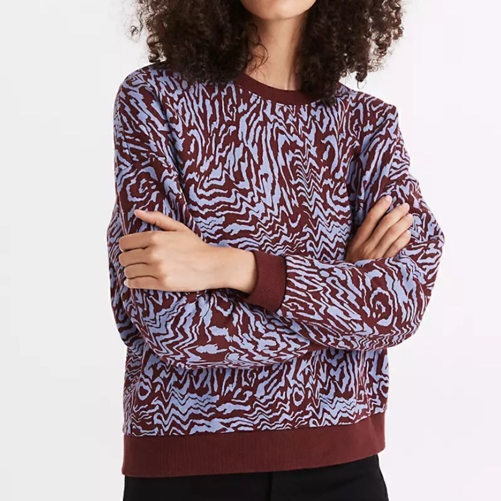 Madewell (Re)sourced Cotton Oversized Sweatshirt in Tigerized Print